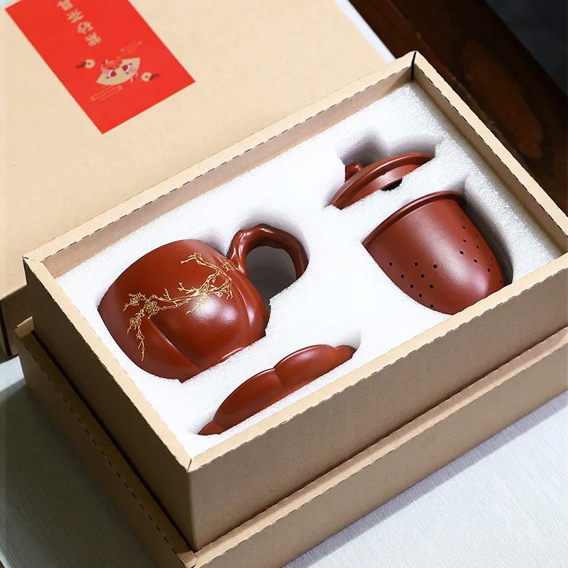Zanghutianxia Large Capacity Yixing Zisha Cup with Strainer Tea Cup Tea Water Separation Tea Set High-End Men's Office Cup Xiang