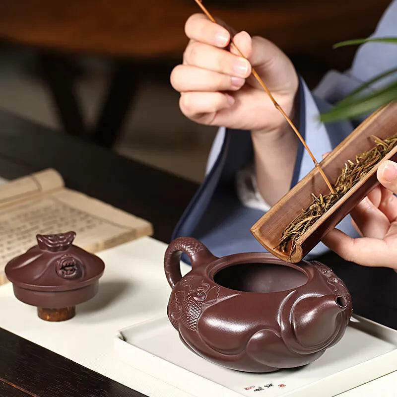 Zanghutianxia Large Capacity Yixing Zisha Teapot Handmade Zisha Tea Set Flower Ware Raw Ore High Temperature Old Yixing Clay Tea