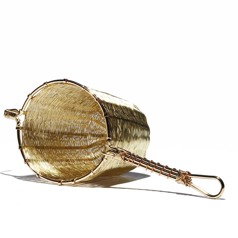 Zanghutianxia Pure Copper Tea Leak Traditional Hand-Woven Brass Tea Stainer Filter Tea Separator Funnel Kung Fu Tea Utensils