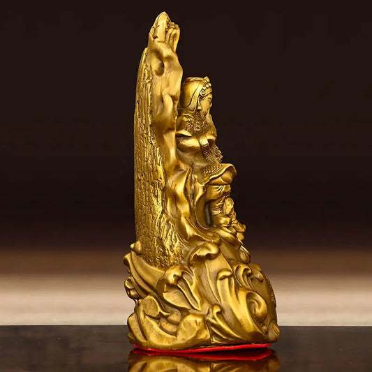 Zhaocai Guangong Wealth God Statue Pure Copper Ornaments Bronze Statue of Wu Caishen Guan Er Ye Living Room Office Home Decor