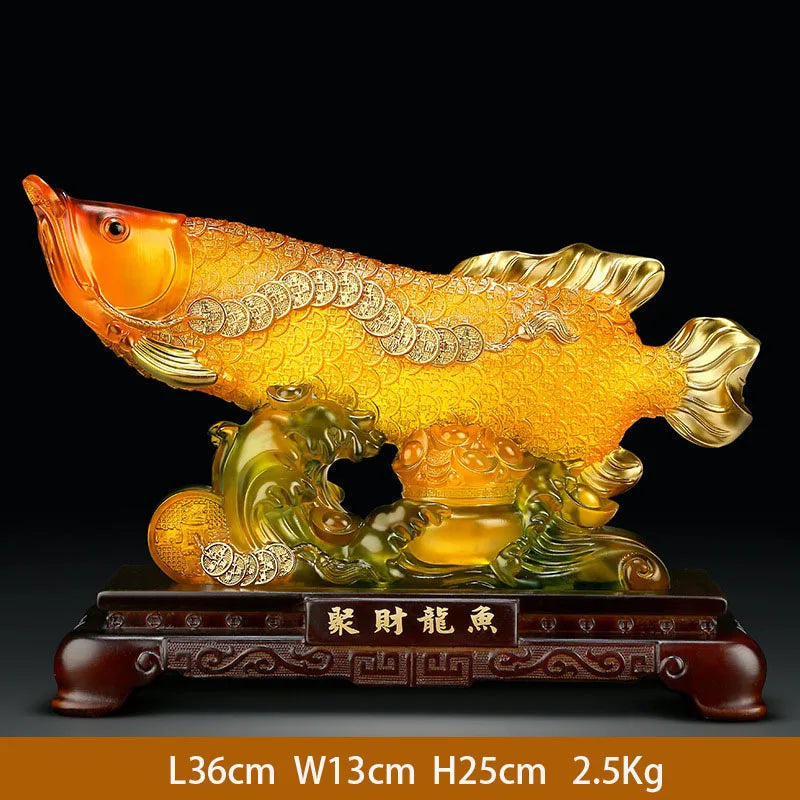 Zhaocai fish ornaments home decoration living room TV wine cabinet handicraft shop opening gifts