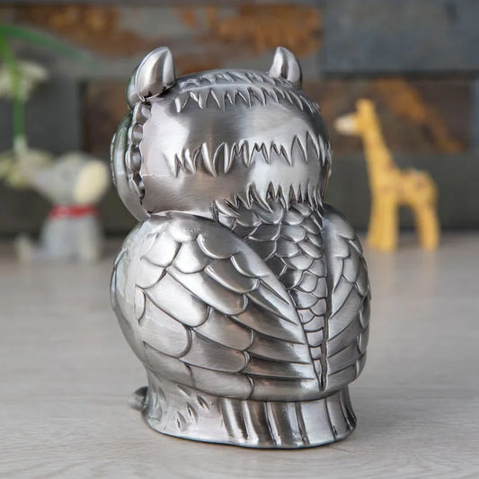 Zinc alloy owl statue decoration modern home decoration owl Children's gift cans piggy bank