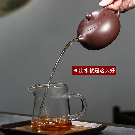 Zisha Authentic Puer 300ml Filter Set Peony Xishi Clay Teapot Master Tea Tea Carved Hand Chinese Teapot Yixing Purple Kettle Pot