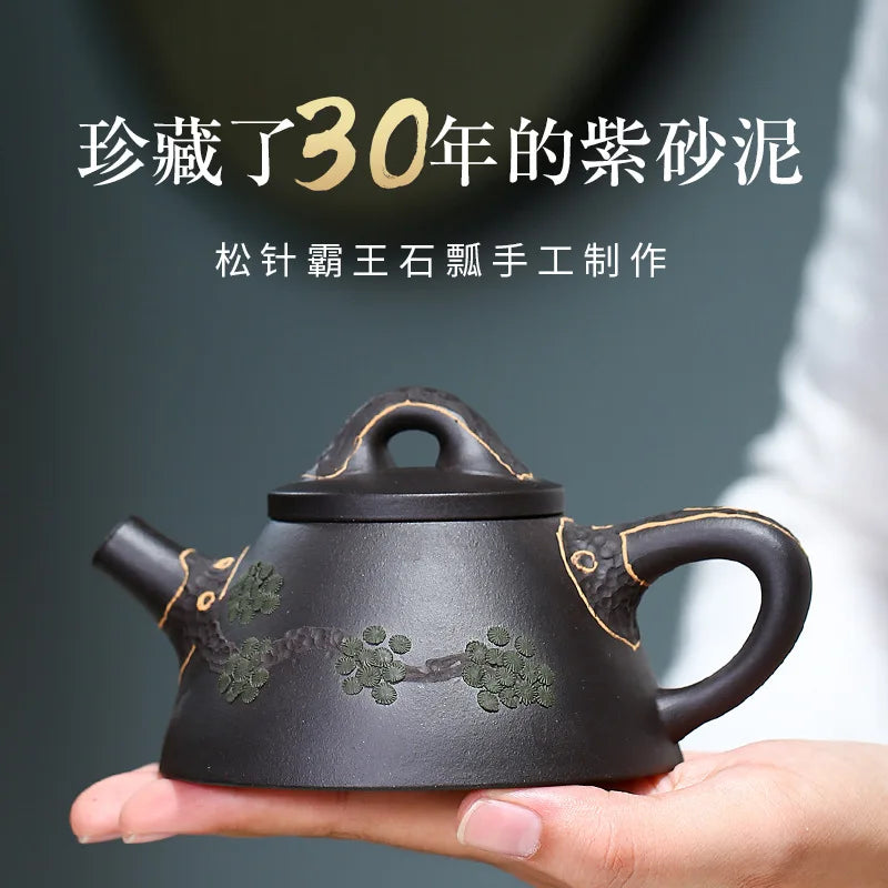 Zisha Teapot Yixing Handmade Pot Kung-fu Teaware Purple Clay Drinkware For Puer Green Black Chinese Tea overlord stone ladle