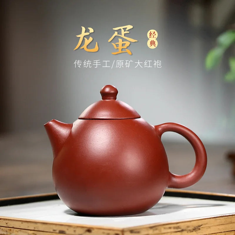 Zisha Teapot Yixing Handmade Pot Kung-fu Teaware Purple Clay Drinkware For Puer Green Black Chinese Tea Dahongpao Dragon Egg
