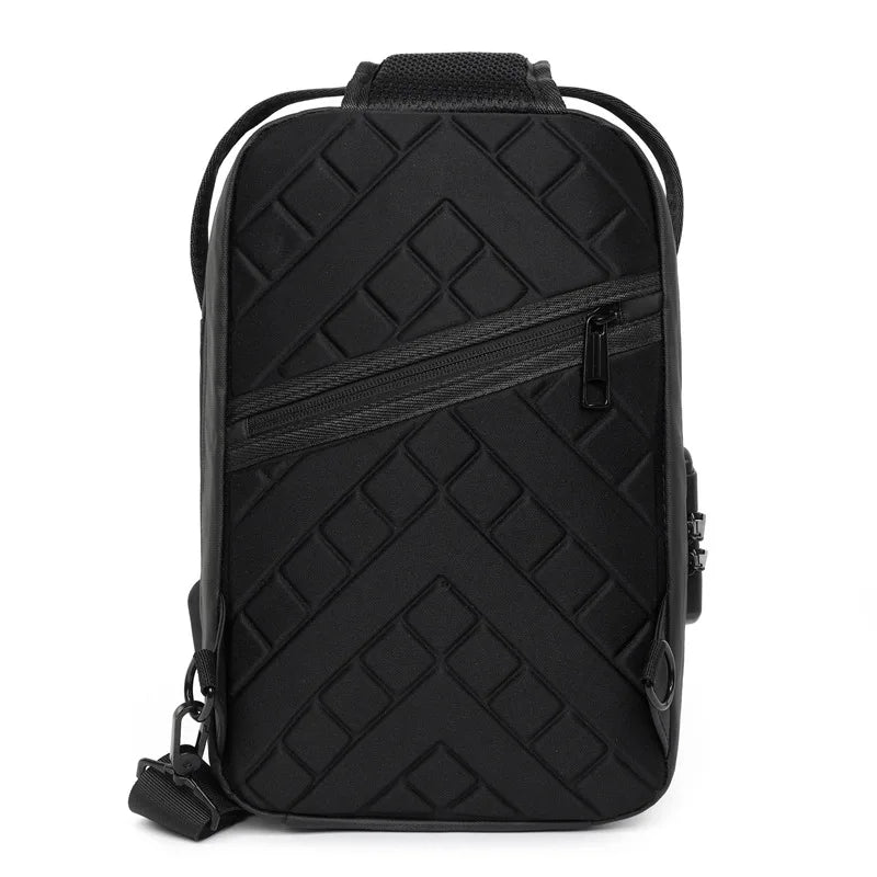 anti-theft chest bag password lock backpack with usb charging port single shoulder bag men sling backpack chest crossbody bag