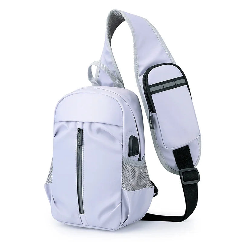 anti-theft chest bag usb port crossbody bag small travel bag for men mobile phone bag to sling shoulder bag outdoor sports bag