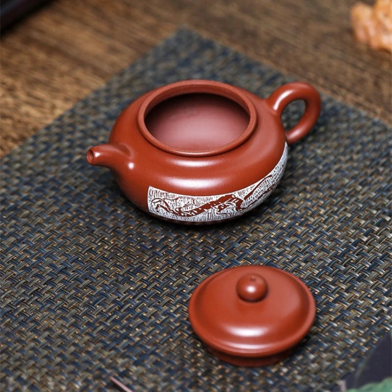 ball shaped infuser holes marked real yixing zisha dahongpao clay 190ml tea pot handmade original ore kungfu pot antique style