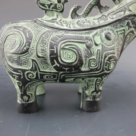 bi001 Chinese Bronze Statue - Sheep