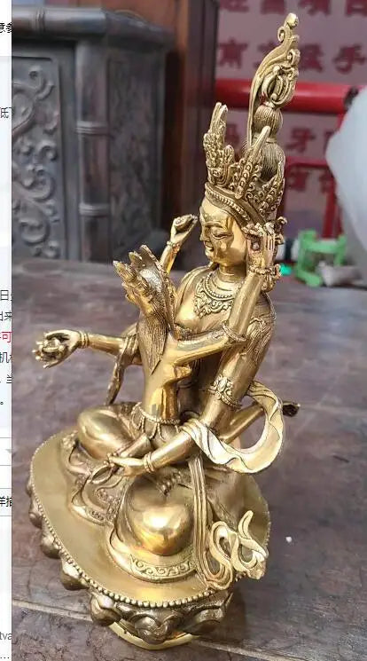 collectibles Tibetan Buddhist bronze Vajrasattva Yabyum EINZIGARTIG buddha statue 28 cm 2KG wedding copper Decoration real Brass