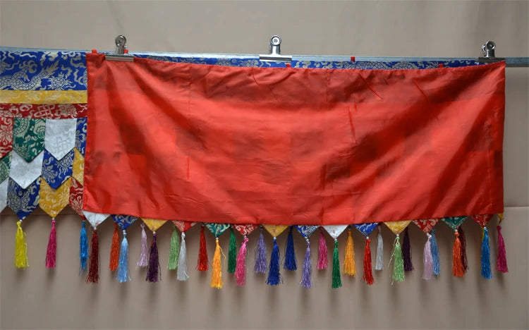 custom 3.75 M Buddhist supplies HOME Temple Royal Dragon Auspicious Embroidery wall Enclosing curtain Tapestry draperies
