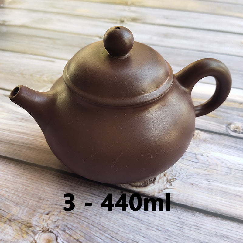 230-440ml 茶壶 经典茶壶黑紫色红色朱泥壶潮州功夫茶具 黑紫色仿古茶壶 潮州宜兴黑紫色朱泥茶壶手把壶 Classic Chinese Tea Pot