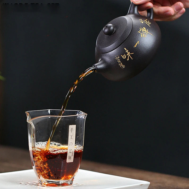 de arena de mineral crudo hecha a mano, con agujero filtro piedra, cuchara de té, de Zisha, hervidor de belleza clásico, 230ML