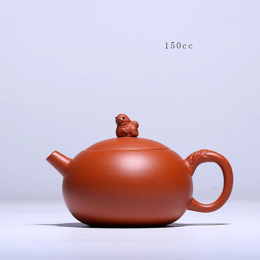 full handmade tea pot on big sales marked pot mascot statue lid authentic yixing zisha green zhu clay original ore teapot 150ml