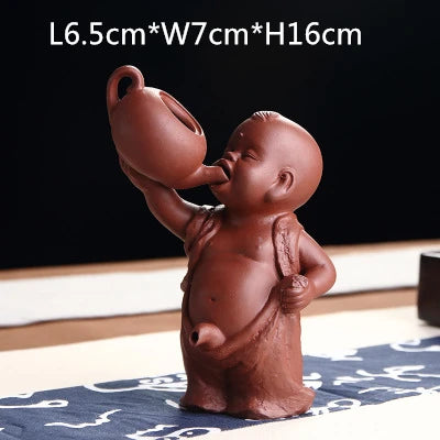 funny pee doll yixing zisha purple clay tea pet creative ornament house warming gift tea play on tea tray Chinese lovely doll