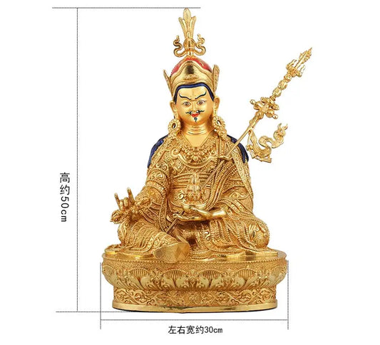 good Buddha HOME Greco-Buddhist efficacious Protection # Buddhism Guru Rinpoche Padmasambhava Buddha gild statue 50CM