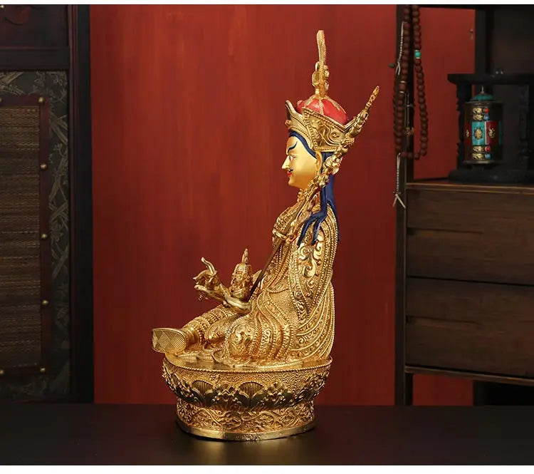 good Buddha HOME Greco-Buddhist efficacious Protection # Buddhism Guru Rinpoche Padmasambhava Buddha gild statue 50CM