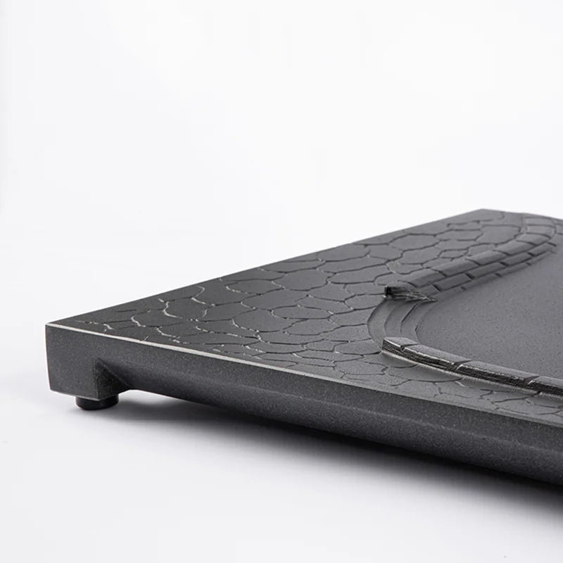 hand carved stone tea tray weighted table for Chinese kungfu tea set river boat design invisible water draining outlet rectangle