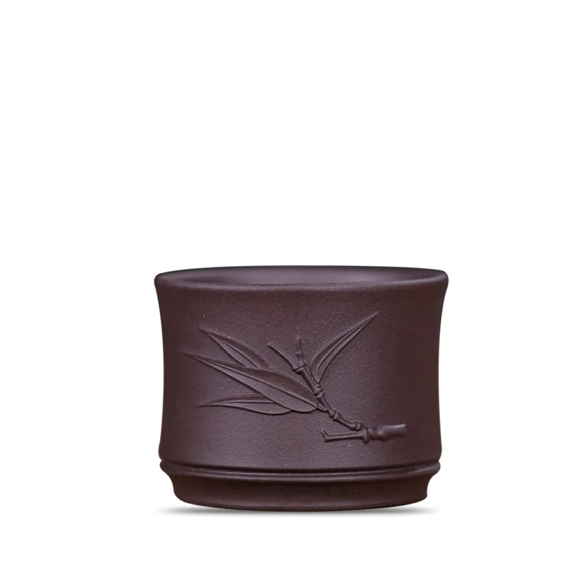 handmade tea cup bamboo carved relief master cup real yixing zisha purple clay kungfu style 65ml health care one piece on sales