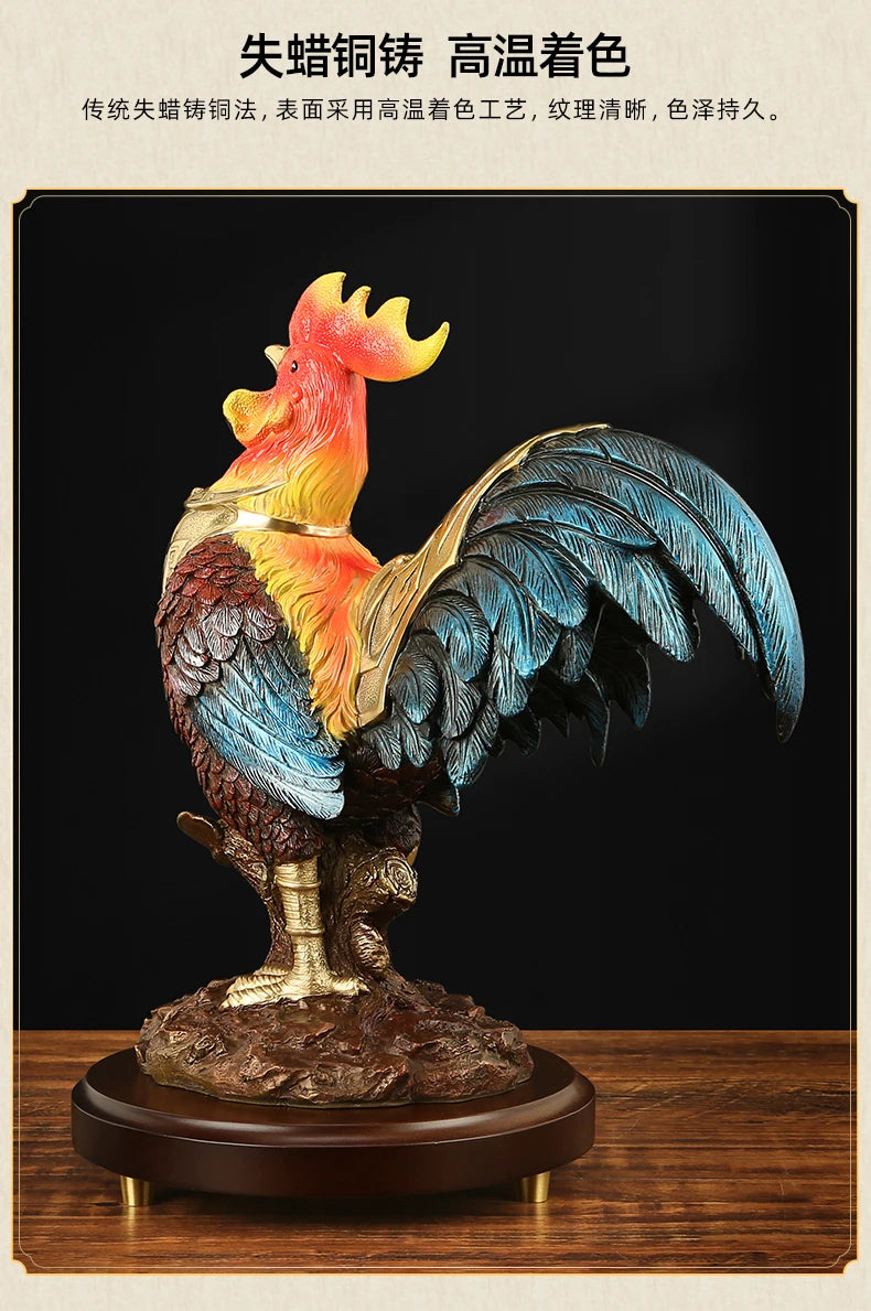 high grade Auspicious Good Omens Wealth Good luck Cock HOME SHOP OFFICE BAR CLUB decoration bring wealth money bronze Sculpture
