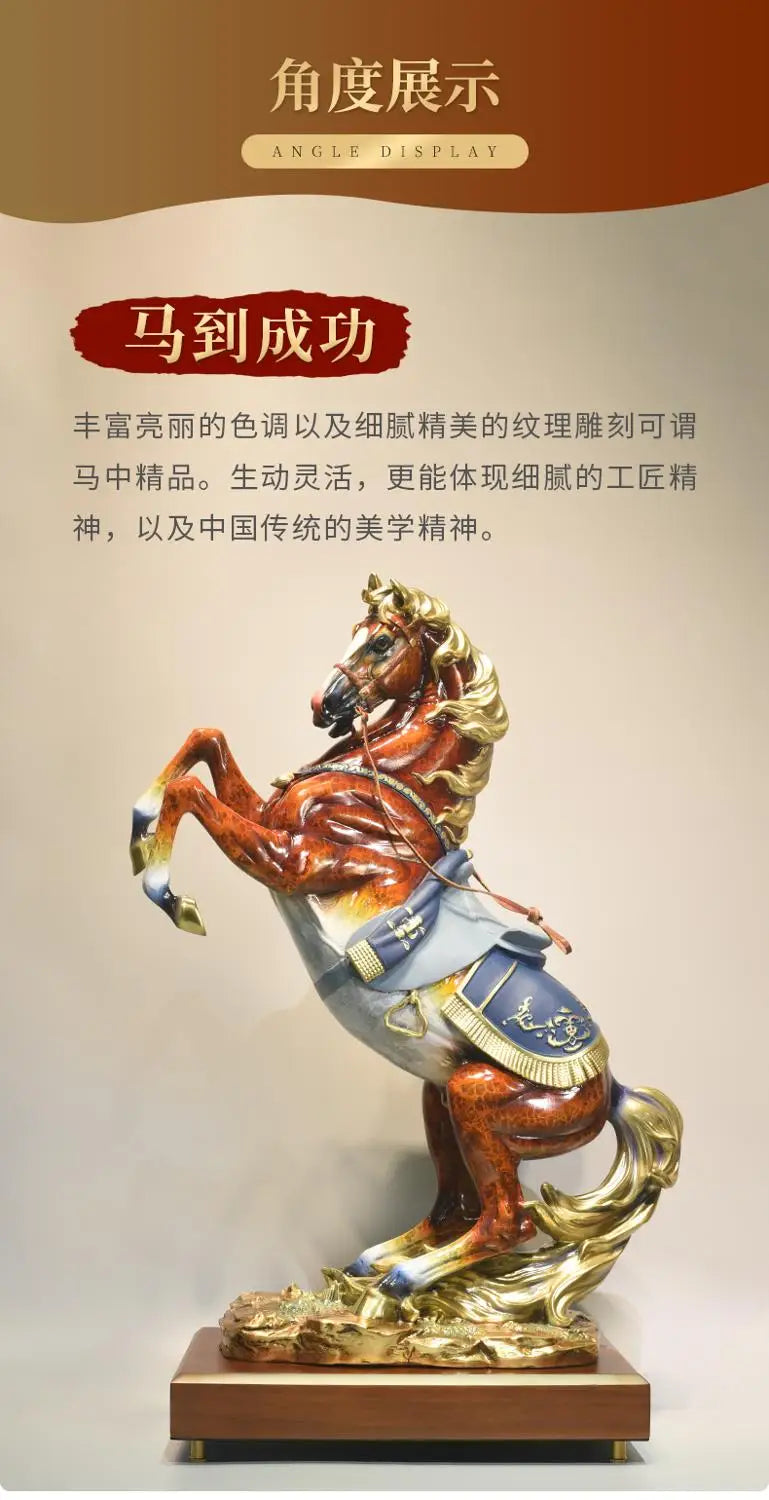 high grade Home store Company SHOP Decor Handmade COPPER bring wealth GOOD LUCK Success War horse Sculpture decor ART Statue