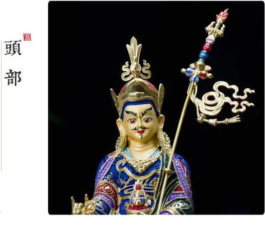 high grade color drew Buddha statue bless family Safety Health efficacious Talisman Tibet Padmasambhava Painted Buddha statue