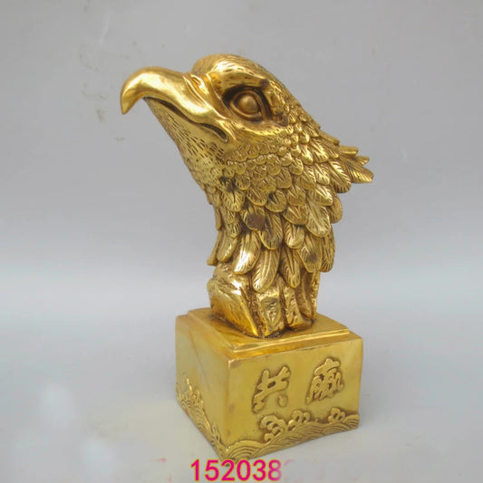 large-Bring in wealth and treasure # office home shop business Money Drawing Mascot# Arabia Eagle FENG SHUI Brass statue