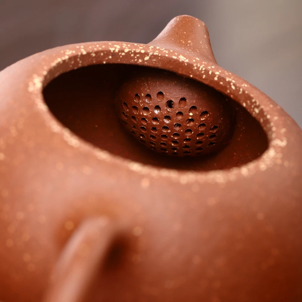 marked xishi tea pot real yixing zisha purple clay 9 holes ball shaped infuser 200ml Chinese kungfu pot 6.8oz