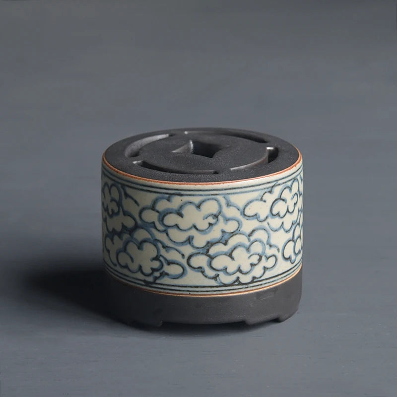 of the foam ceramic hand-painted porcelain incense burner copper WenXiangLu tea parts sea xiangyun grain to teachers