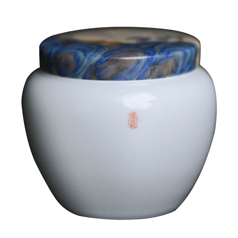 of the piece of feather hall far camellia warehouse hand-painted ceramic caddy mini portable small store and POTS