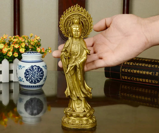 office home efficacious protective Talisman House Protection # Buddhism GUANYIN PUSA Avalokitesvara BRASS statue