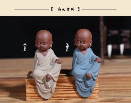 office store company home Desk bookshelf BEST ART statue- CHAN DAO Monk ceramics Porcelain Business ART Statue Buddha ART