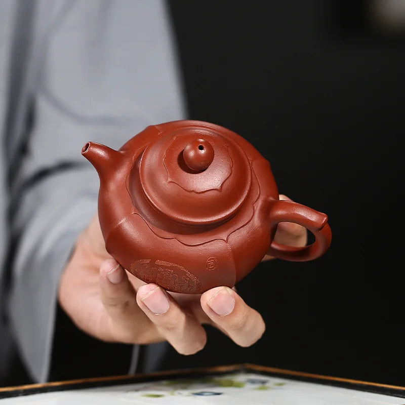 on big sales real yixing zisha dahongpao clay original ore marked handmade tea pot 220ml master kungfu pot in China purple grit
