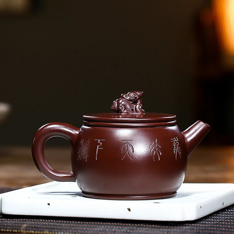 on sales guaranteed real yixing zisha tea pot dragon carved relief big opening kungfu pot handmade master tea brewer pot China