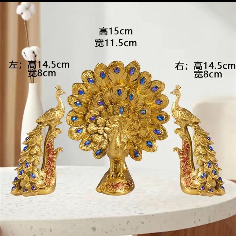 Peacock Resin Crafts Store Wedding Birthday Gift Figurine Home Art Decor
