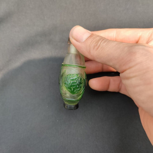 collections peking chinese glass snuff bottle carved statue antique carving fish