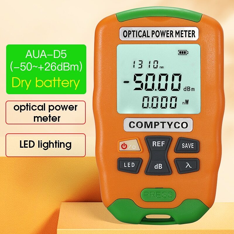 AUA-D7 Handheld Fiber mini Optical Power Meter with LED Lighting -70+10dBm