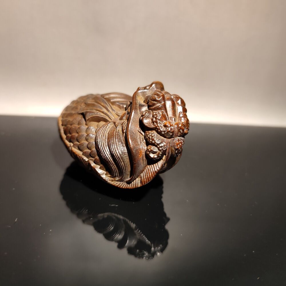 christmas ornaments Wooden handle piece miniature item bag ornament dragon fish
