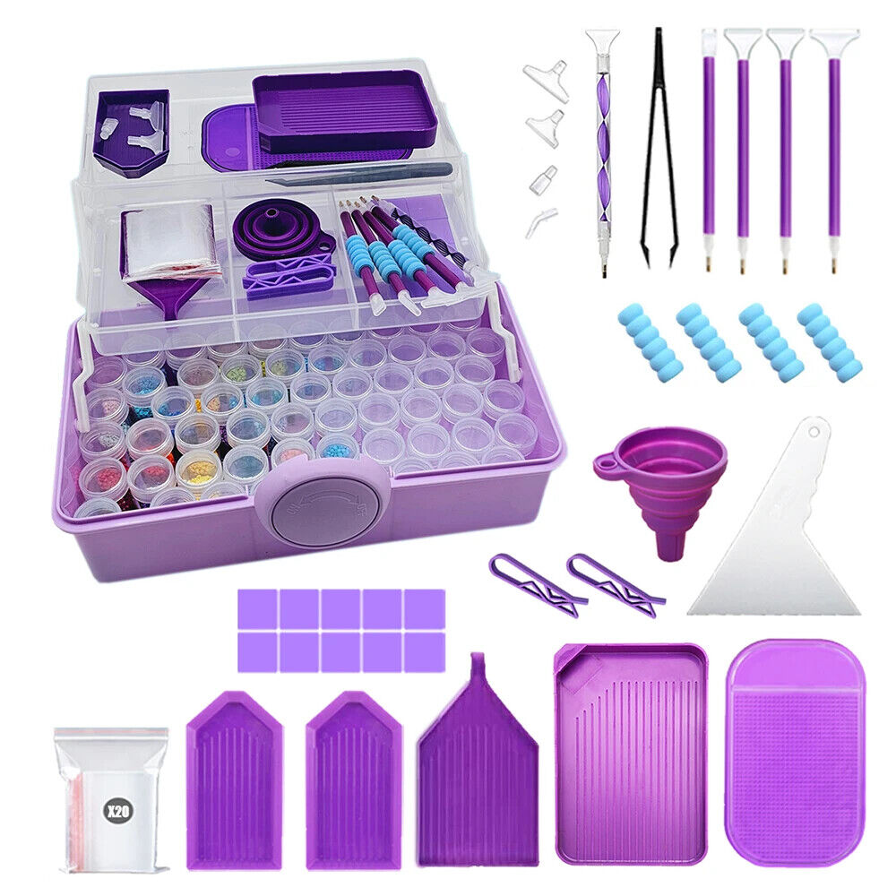 113pcs 5D Diamond Painting tools Accessories Storage Box Kits Beads Case Diamond