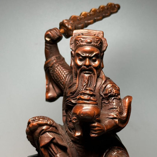 Vintage Chinese Wooden Carved Figure Story Statue Wood Figurine Artwork Ornament