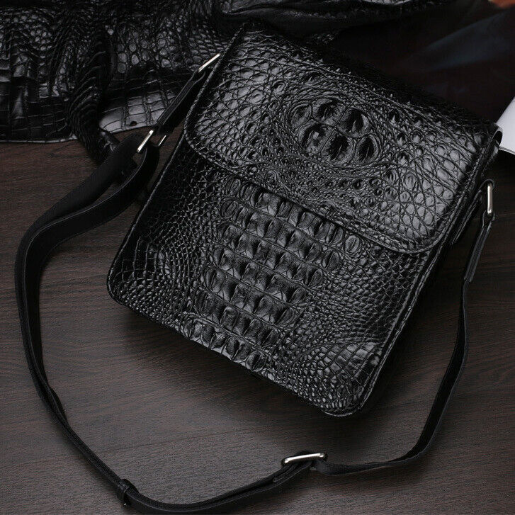 Handcrafted Nile Crocodile Skin Leather 10" Men's Luxury Shoulder/Messenger bags