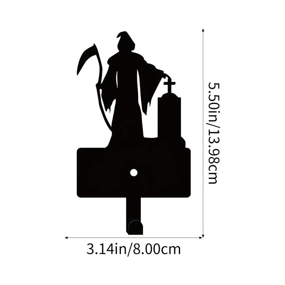 Halloween Wall Decor Hooks, Metal Key Holder Grim Reaper Wall Hanger Organizer