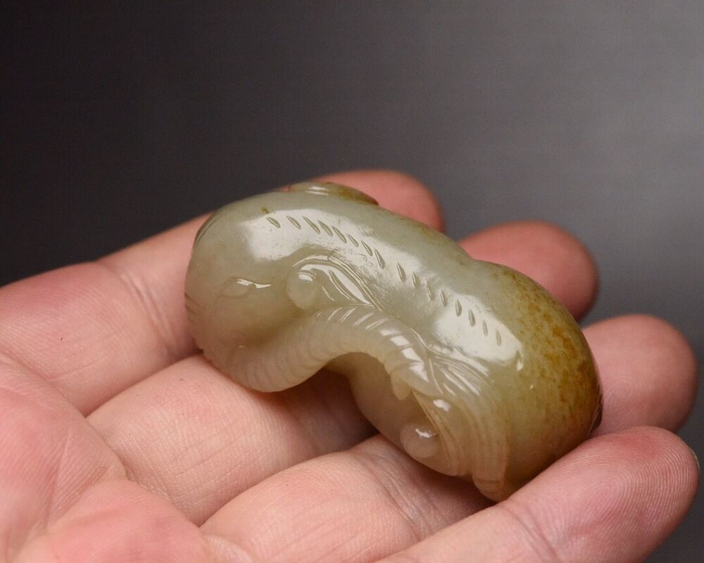Chinese Hetian Jade Carved Exquisite Elephant Statue Antique Collections Artwork