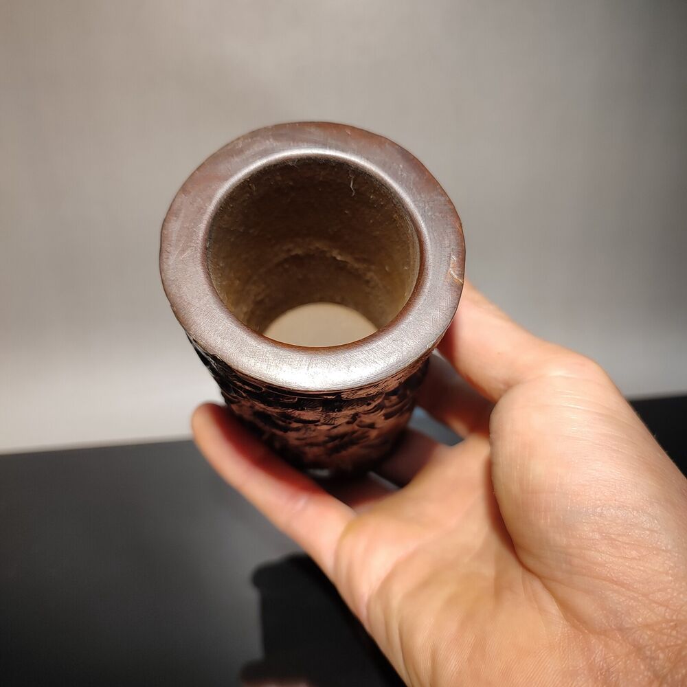 chinese carved brush pot pots pen case statue antique wood carving Warrior story
