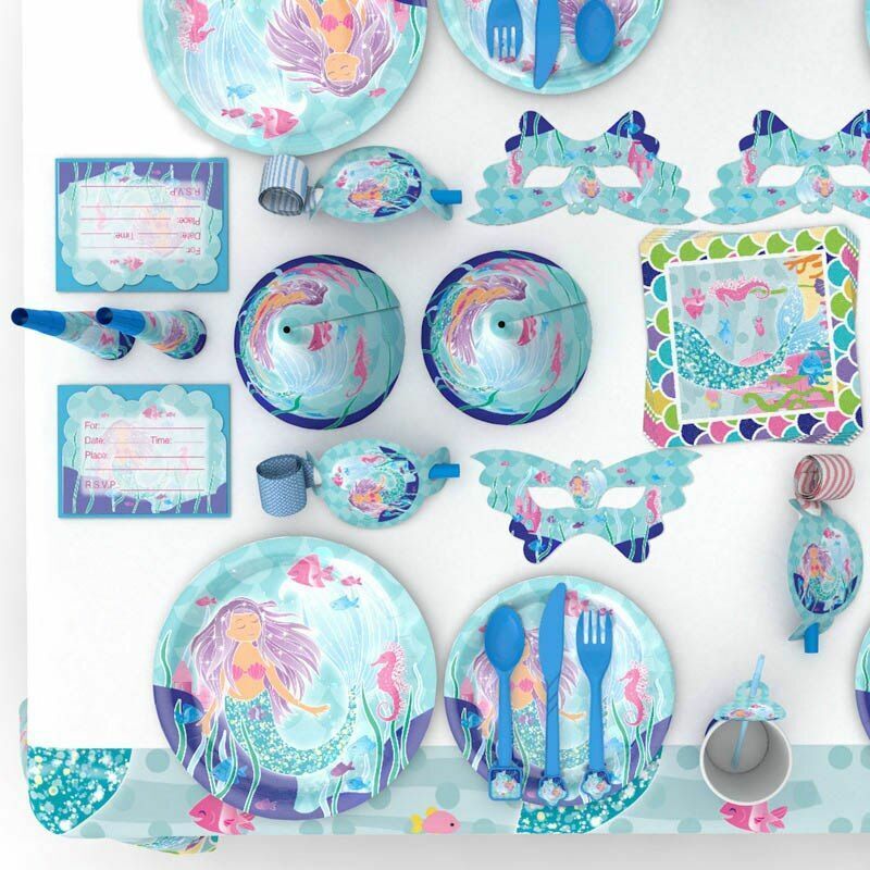 57Pcs/Set Mermaid Party Supplies Kit Baby Shower Under the Sea Theme Decorations