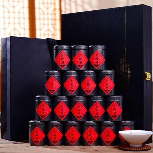 Golden Jun Mei Black Tea Gift Set 金骏眉红茶茶叶礼盒装 送礼 长辈 节日礼品225g(18小罐装/盒)