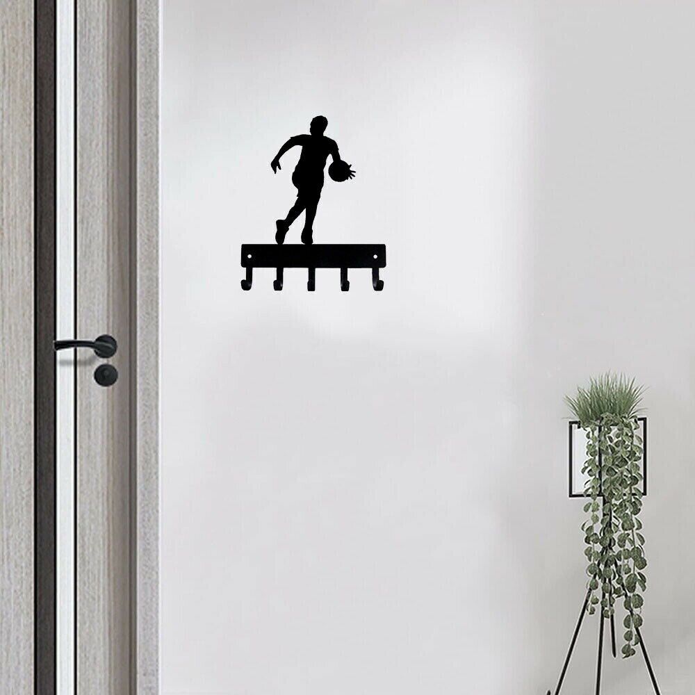 Basketball Player Sport - Key Hooks Holder Wall Mounted Hook Up Decoration Wall