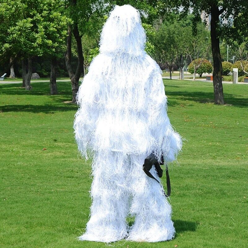 Men White Ghillie Suits Synthetic Fiber Yowie Sniper Tactical Hunting Clothing