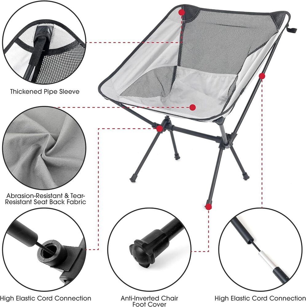 Lightweight Portable Folding Camping Chair Compact Backpacking Outdoor Hiking