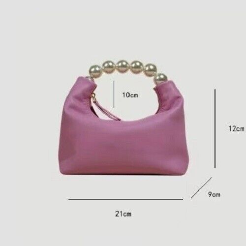 Pink Retro Sense Girl Aged Pearl Hand Dumpling Bag PU Bag Crossbody Bag New